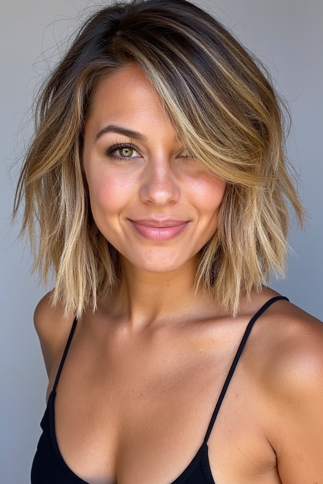 50+ Fantastic Short to Medium Layered Haircuts for That In-Between Length 2025 12 angled layered haircut transformation