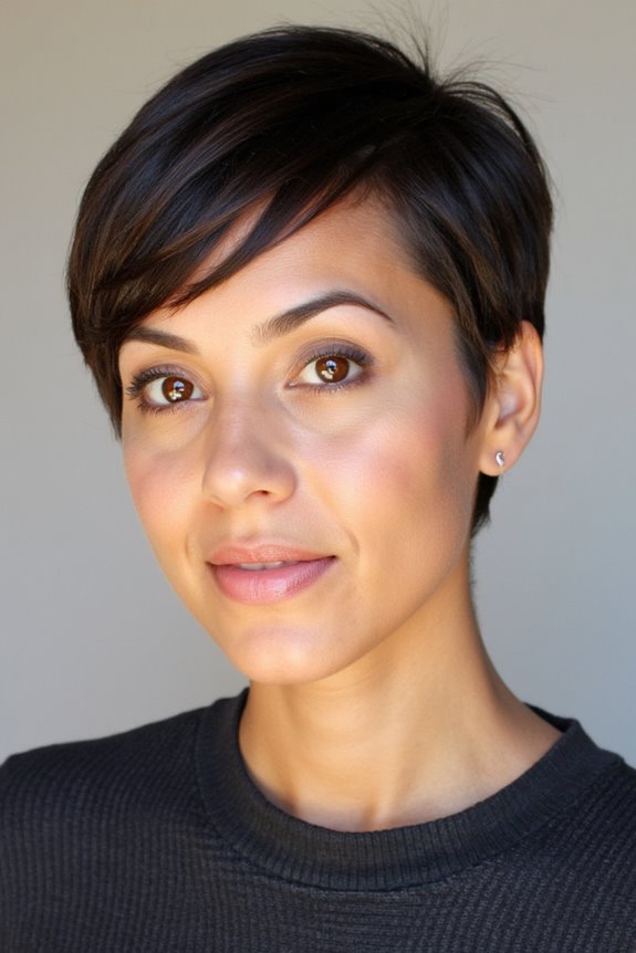 35+ Most Flattering Ways to Get a Pixie Cut for Round Face Shapes in 2025 37 angular bangs for pixie