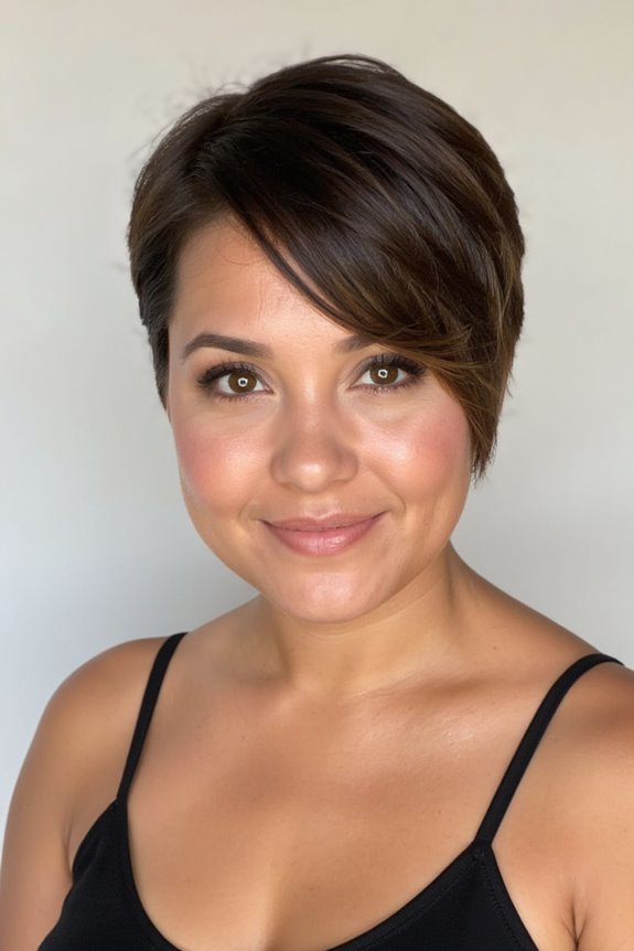 15+ Chic Pixie Cuts That Complement Chubby Faces for 2025 7 asymmetrical pixie cut elegance