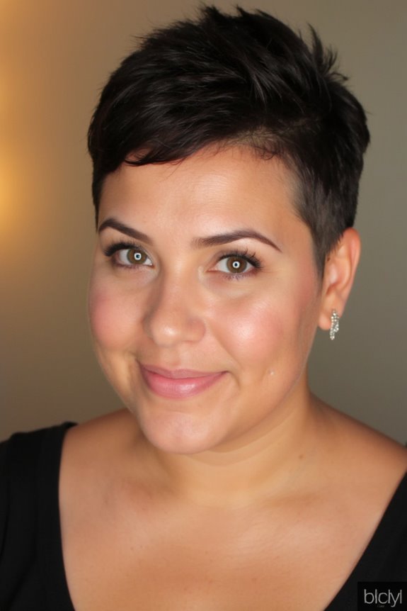15+ Flattering Pixie Haircuts for Plus-Size Women in 2025 18 asymmetrical pixie with undercut