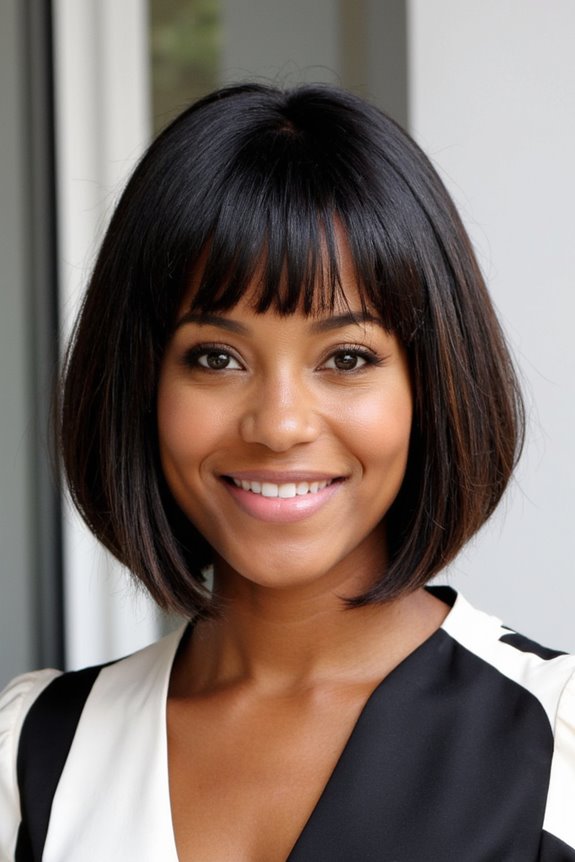 15+ Bussin Short Bob Hairstyles for Black Women in 2025 22 bangs elevate black bob