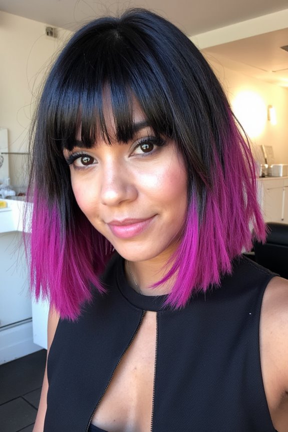 Top 40+ Short, Ombre Hair Color Ideas Trending Now in 2025 131 black magenta ombre hair