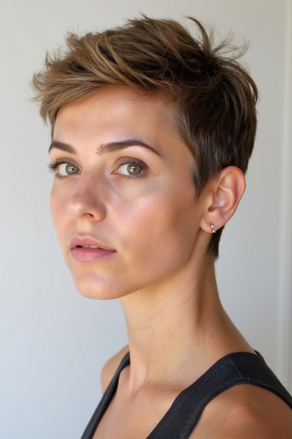 16+ Best Short Hair With Highlights in 2025 2 blonde highlights enhance pixie cut