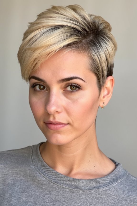 35+ Asymmetrical Pixie Cut Ideas That Make a Statement for 2025 15 blonde pixie with dark roots