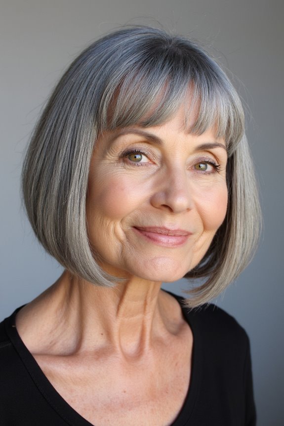 41+ Easy and Stylish Short Bobs With Bangs for Women Over 60 in 2025 113 blunt bob micro bangs