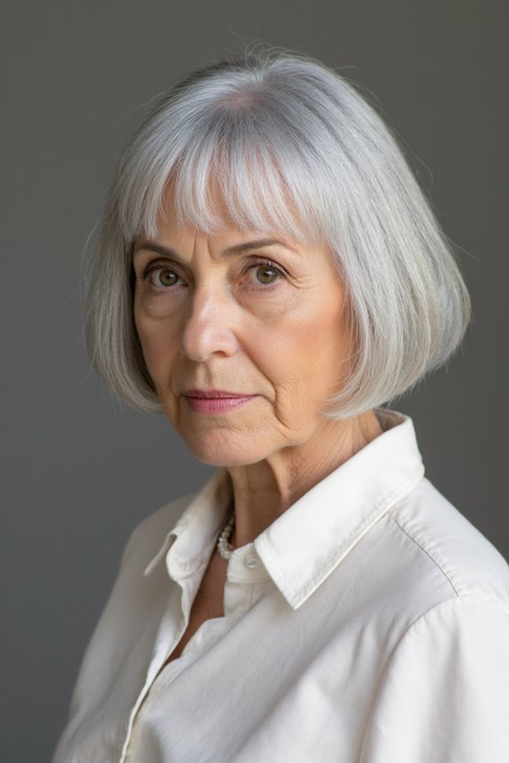 22+ No-Fuss, Yet Stylish Short Bob Haircuts for Women Over 70 in 2025 56 blunt bob with middle part