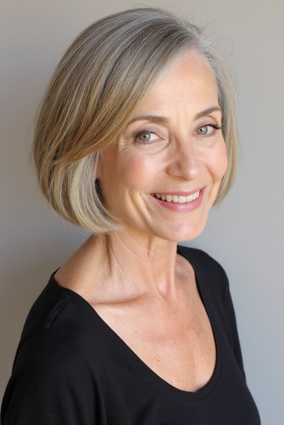 30+ Trendy Short Haircuts for Older Women With Fine Hair to Boost Volume in 2025 34 blunt bob with subtle layers