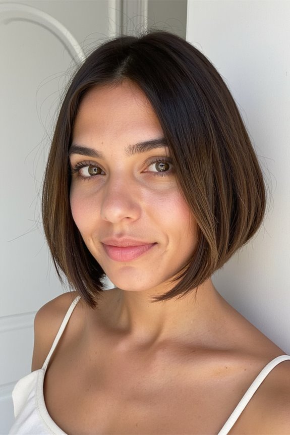 23+ Flattering Short Haircuts for Oval Faces in 2025 12 blunt cut bob sophistication