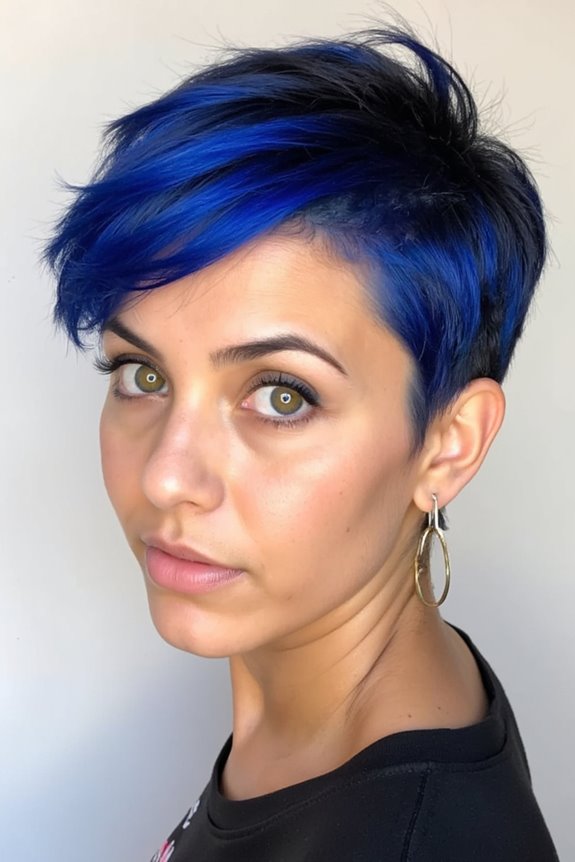 Top 40+ Short, Ombre Hair Color Ideas Trending Now in 2025 26 bold black blue gradient