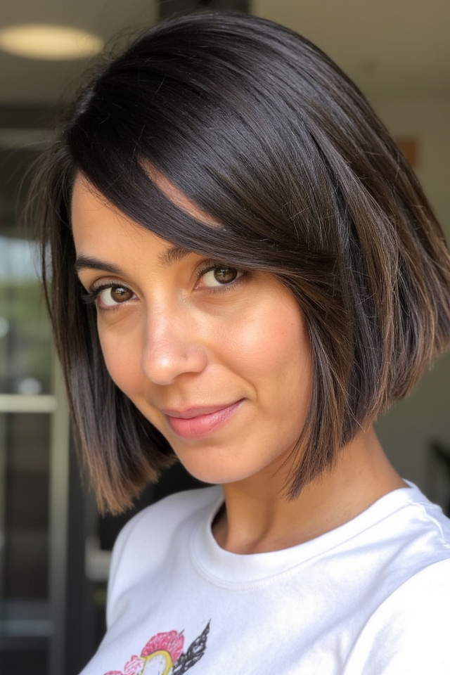 28+ Best Short Hair With Side Bangs Women Are Getting Right Now 2025 83 bold blunt crop bangs