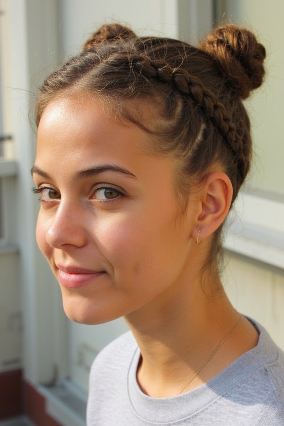 34+ Cutest Braids for Short Hair in 2025 81 bold braided space buns