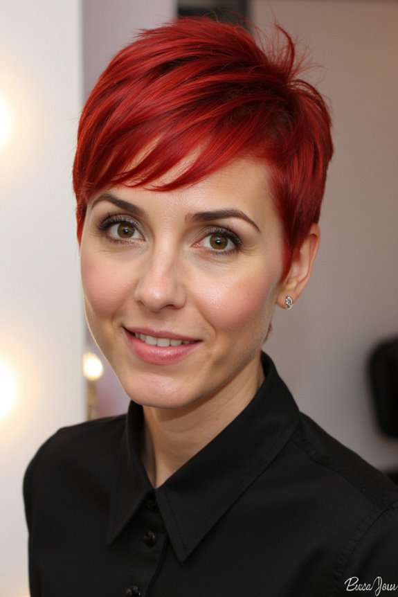 36+ Cutest Ways to Get a Pixie Cut With Highlights for a Dimensional Crop in 2025 38 bold bright red pixie