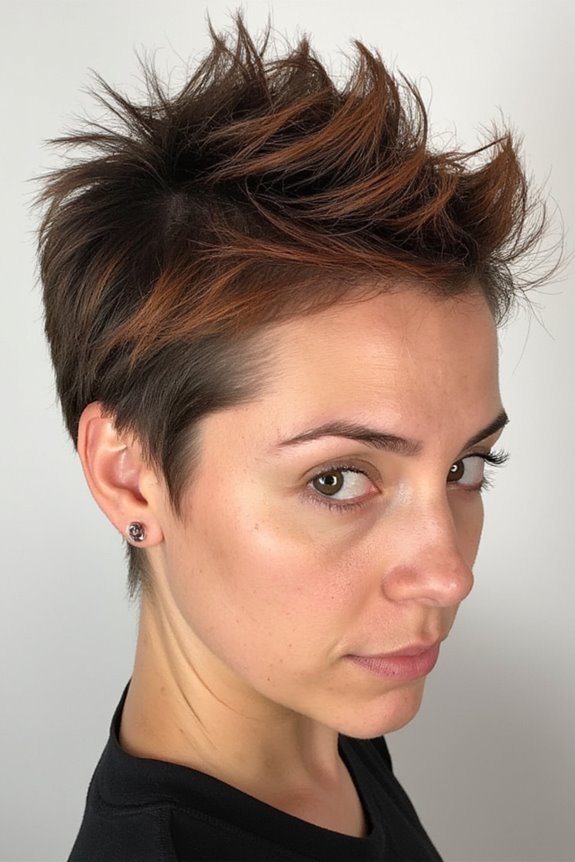 36+ Cutest Ways to Get a Pixie Cut With Highlights for a Dimensional Crop in 2025 19 bold chunky copper highlights