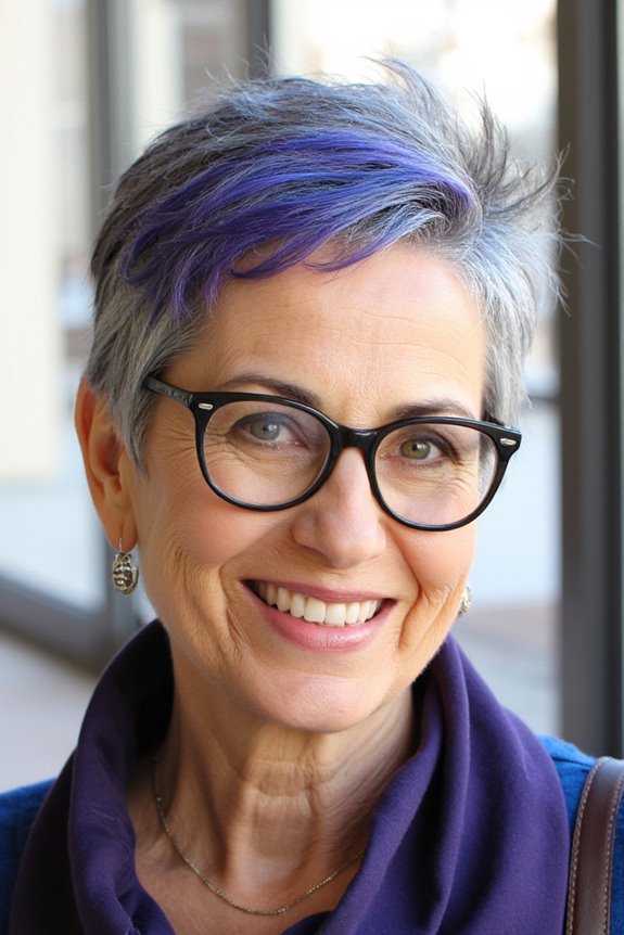 32+ Perfect Pixie Cuts for Women Over 60 With Glasses for 2025 92 bold color accents pixie