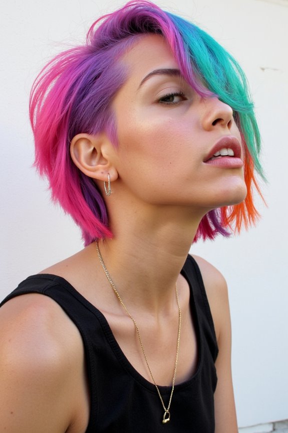 35+ Edgy Short Haircuts for Women Wanting a Bold, New Style in 2025 56 bold colorful short hair