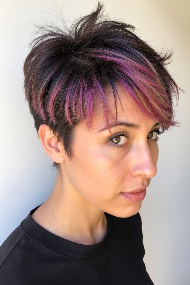 50+ Modern Shaggy Pixie Cut Ideas for 2025 28 bold contrasting pixie highlights