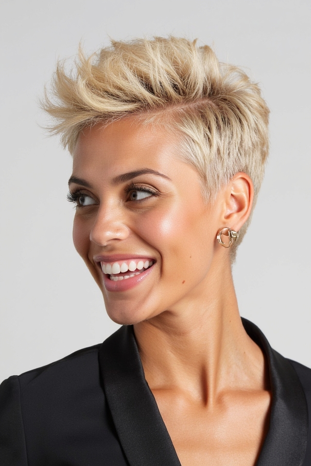 24+ Spiky Pixie Cuts for a Bold, Yet Super Cute Look in 2025 14 bold edgy blonde pixie