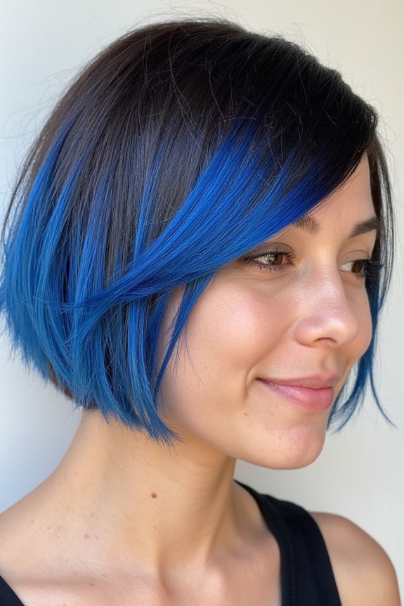 Top 40+ Short, Ombre Hair Color Ideas Trending Now in 2025 115 bold electric blue ombre