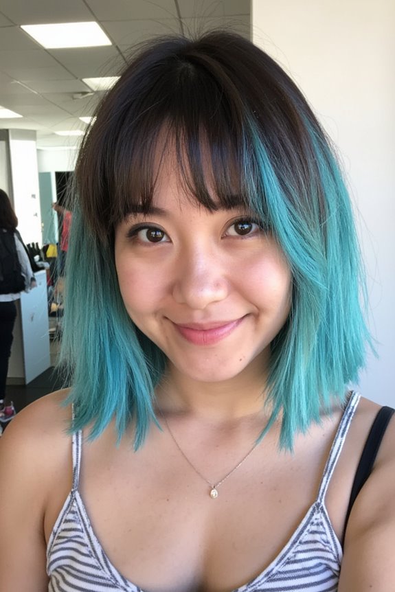 Top 40+ Short, Ombre Hair Color Ideas Trending Now in 2025 139 bold mint blue ombre