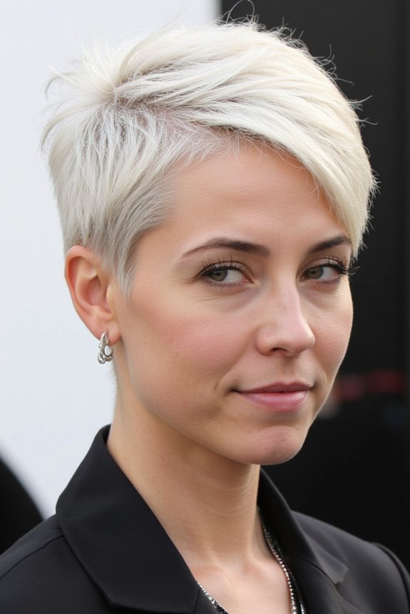 35+ Edgy Short Haircuts for Women Wanting a Bold, New Style in 2025 105 bold platinum blonde hairstyle