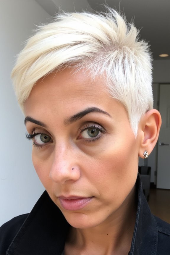 15+ Cutest Shaved Pixie Cuts for a Bold Look in 2025 13 bold platinum shaved pixie