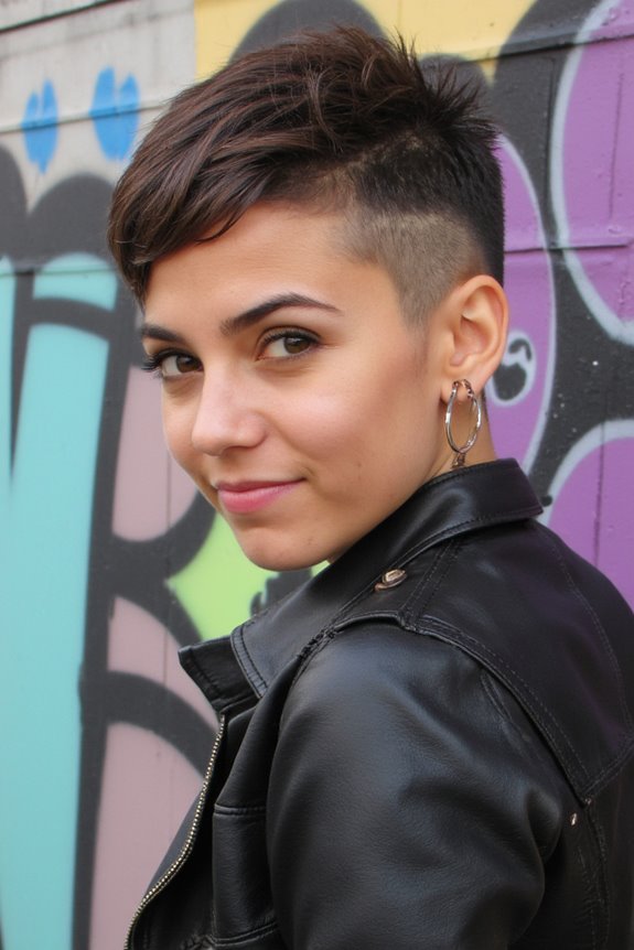 20+ Sassy Pixie Haircuts That Are Owning in 2025 33 bold shaved sided pixie hairstyle