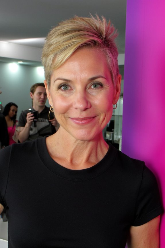 46+ Sexiest Short Hairstyles for Women Over 40 in 2025 127 bold side part styling