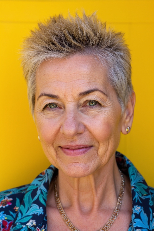 36+ Incredible Short "Choppy" Haircuts for Women Over 60 in 2025 45 bold spiky pixie hairstyle