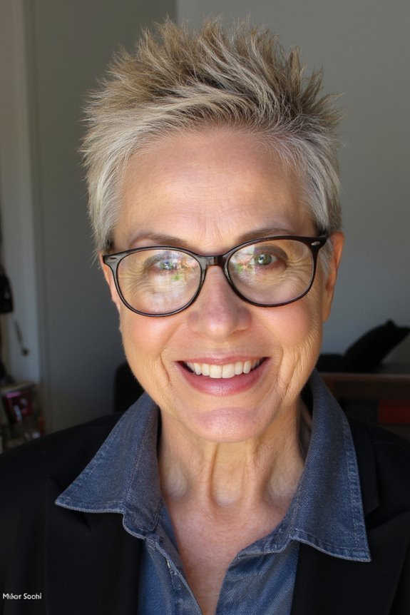 32+ Perfect Pixie Cuts for Women Over 60 With Glasses for 2025 51 bold spiky pixie hairstyle