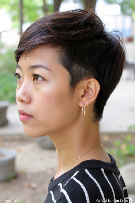 The Top 18+ Short Haircuts For Asian Girls Trending in 2025 42 bold tapered pixie hairstyle