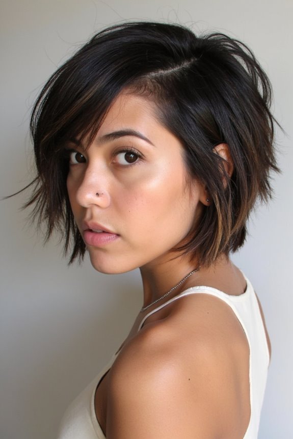 Top 22+ Short Inverted Bob Haircuts Trending in 2025 48 bold textured modern bob