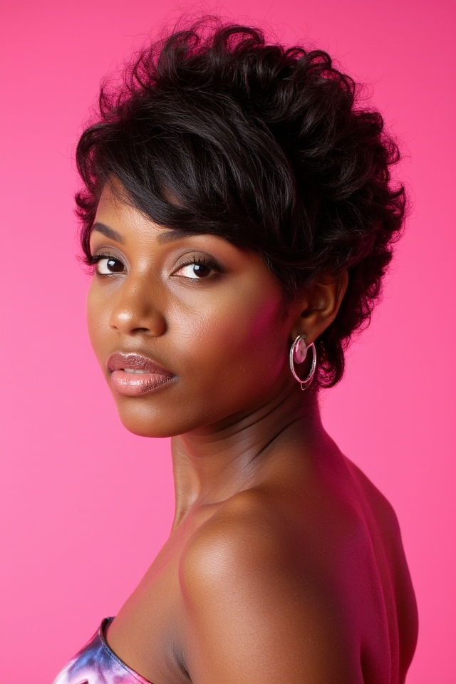 28+ Best Short Hair With Side Bangs Women Are Getting Right Now 2025 92 bold textured short afro