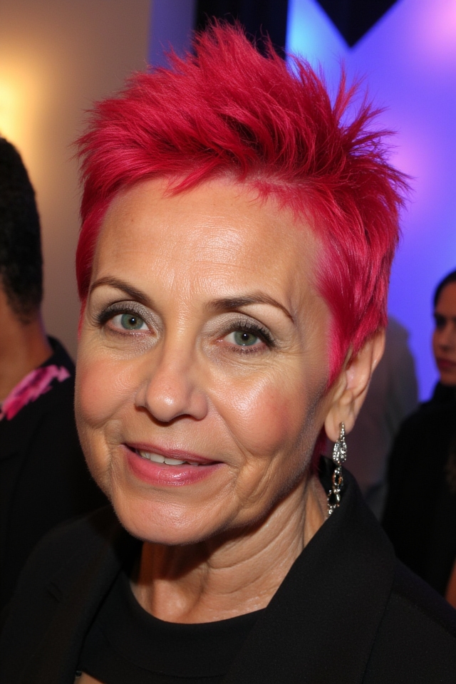 27+ Short Spiky Haircuts for Women Over 60 With Sass in 2025 45 bold vibrant spiky hairstyle