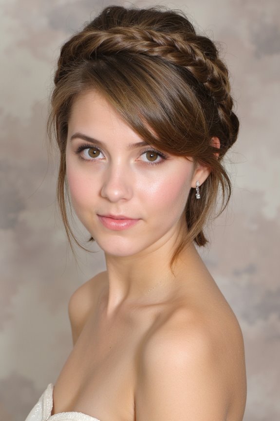 1 Prom Hairstyle for Short Hair Is Here (+35 More) in 2025 17 braided crown for short hair