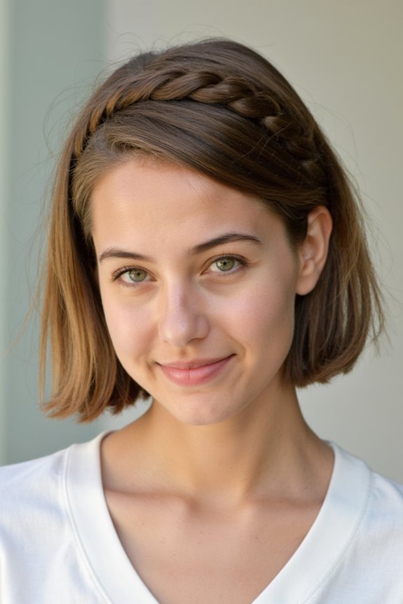 34+ Cutest Braids for Short Hair in 2025 24 braided headband for short hair