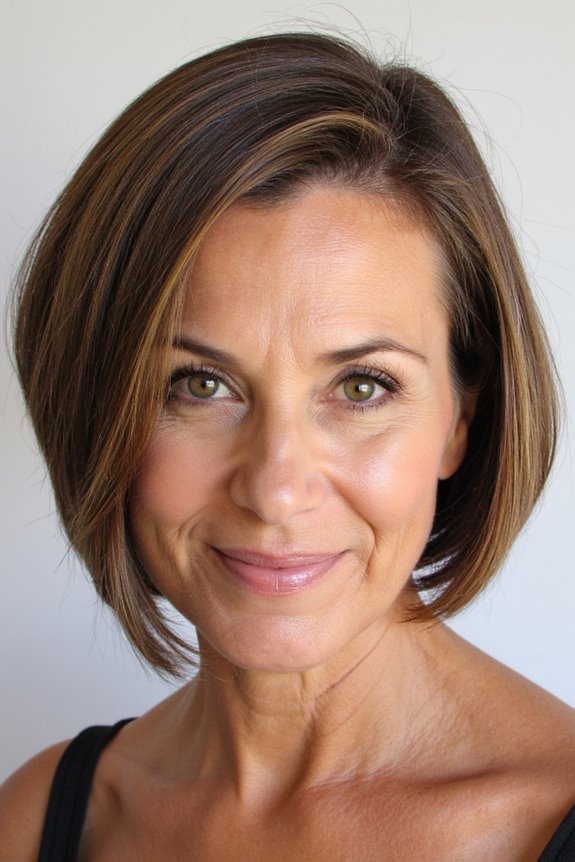 44+ Stylish & Fuss-Free Short Hairstyles for Women Over 50 in 2025 31 chic angled bob hairstyle