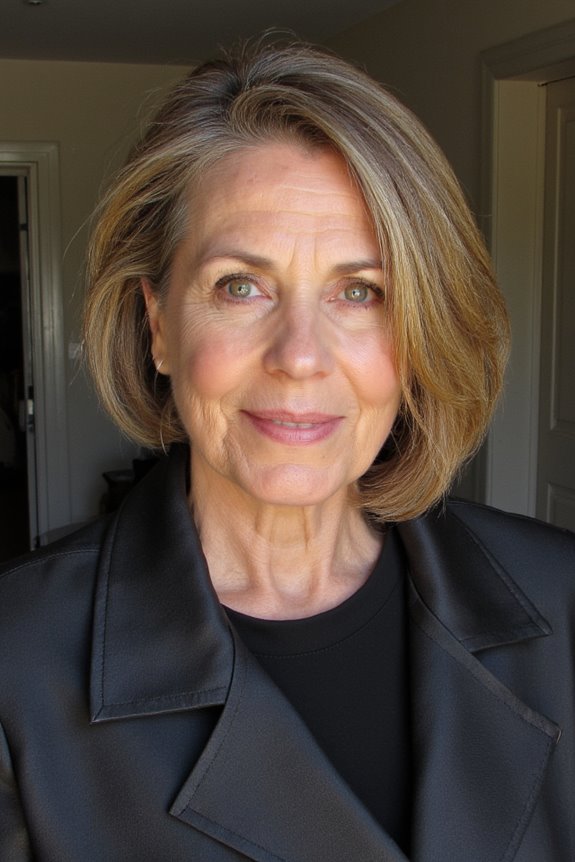 40+ Stunning Chin-Length Hairstyles Every Woman Over 60 Should Try in 2025 50 chic blunt cut hairstyle