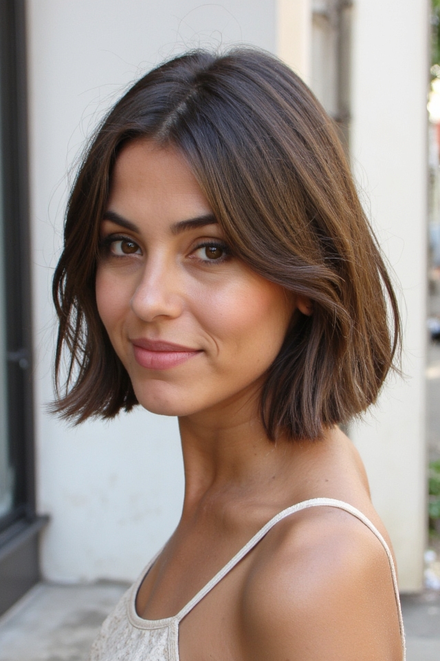 33+ Jaw-Length Bob Haircuts to See If You Want a Chic Crop in 2025 31 chic center parted bob hairstyle