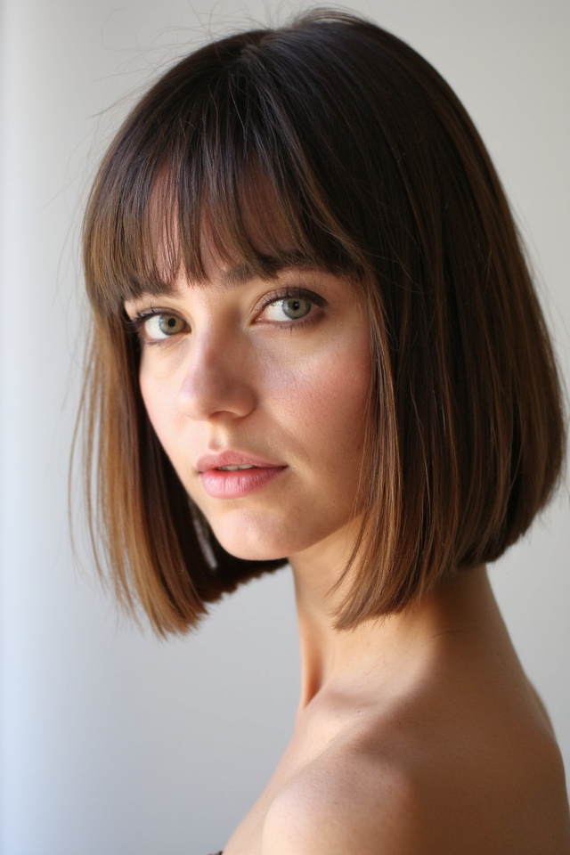 33+ Jaw-Length Bob Haircuts to See If You Want a Chic Crop in 2025 32 chic jaw length bob bangs