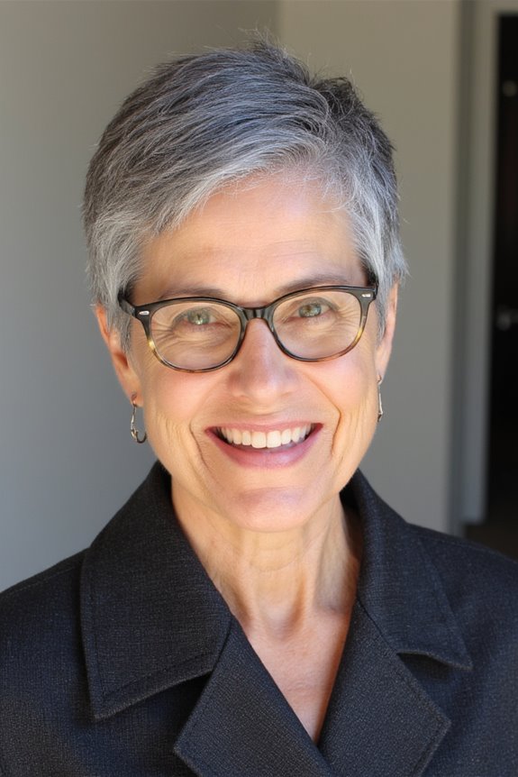 32+ Perfect Pixie Cuts for Women Over 60 With Glasses for 2025 102 chic low maintenance gray pixie