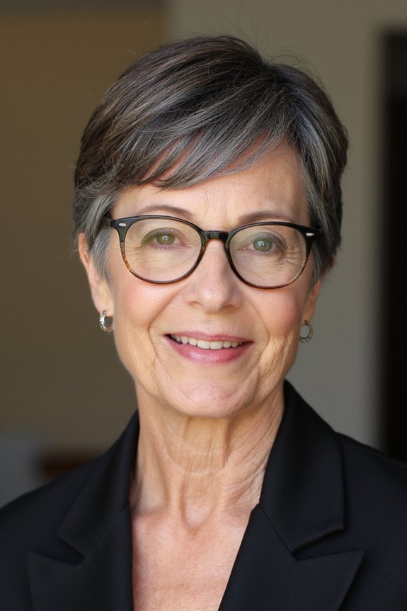 32+ Perfect Pixie Cuts for Women Over 60 With Glasses for 2025 47 chic pixie with bangs