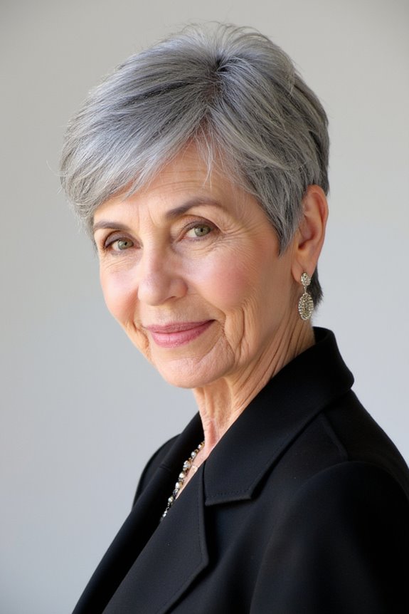 38+ Gorgeous Short Hairstyles for Women in Their 60S With Grey Hair in 2025 38 chic short hair bangs