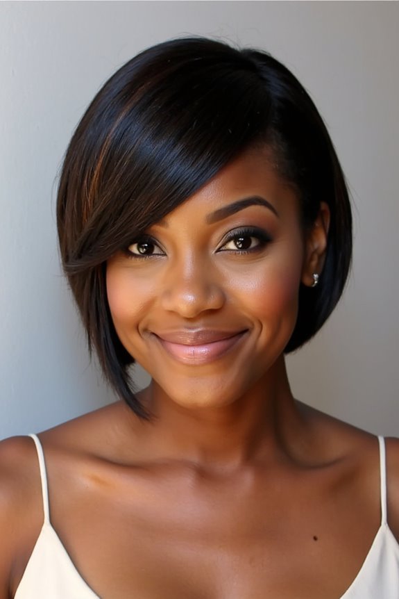 15+ Bussin Short Bob Hairstyles for Black Women in 2025 31 chic side part bob