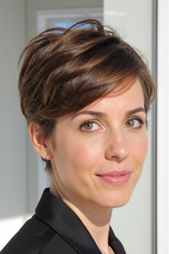 15+ Pixie Bob Haircuts for Thin Hair That Add Volume & Style in 2025 57 chic side parted pixie bob
