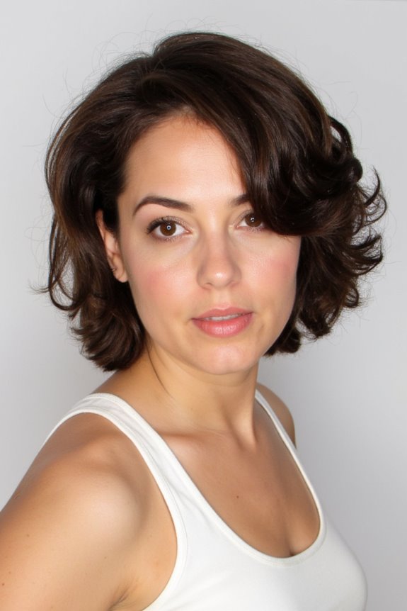 46+ Cute Short Haircuts for Short Hair Trending in 2025 163 chic side swept curly hairstyle