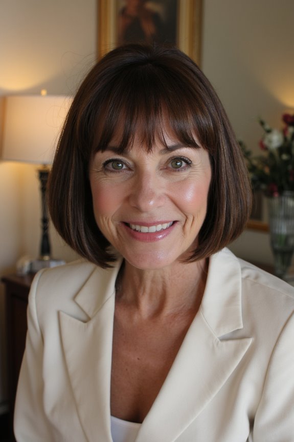 41+ Easy and Stylish Short Bobs With Bangs for Women Over 60 in 2025 42 chic smooth bob hairstyle