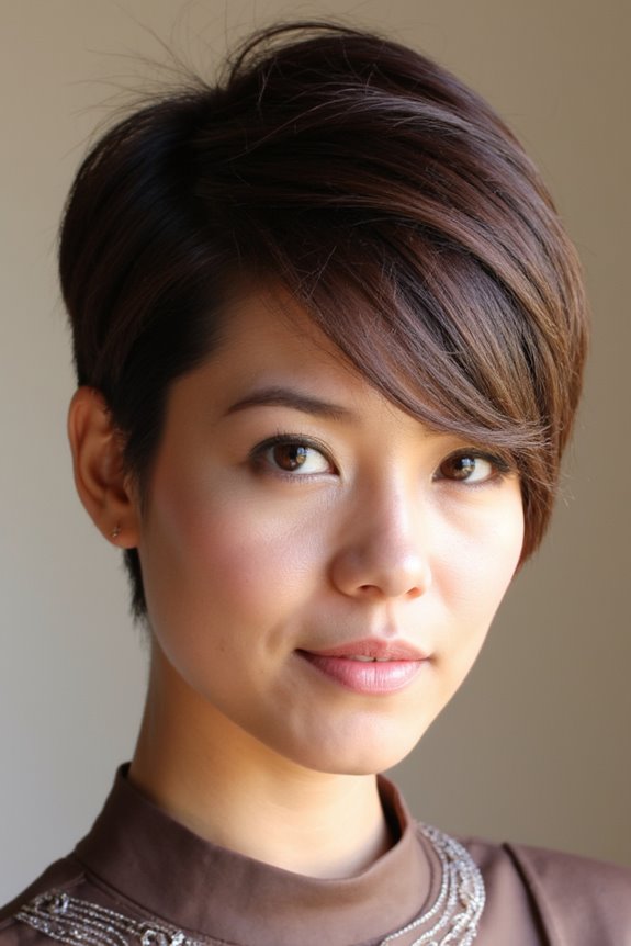36+ Cutest Ways to Get a Pixie Cut With Highlights for a Dimensional Crop in 2025 27 chocolate brown layered pixie