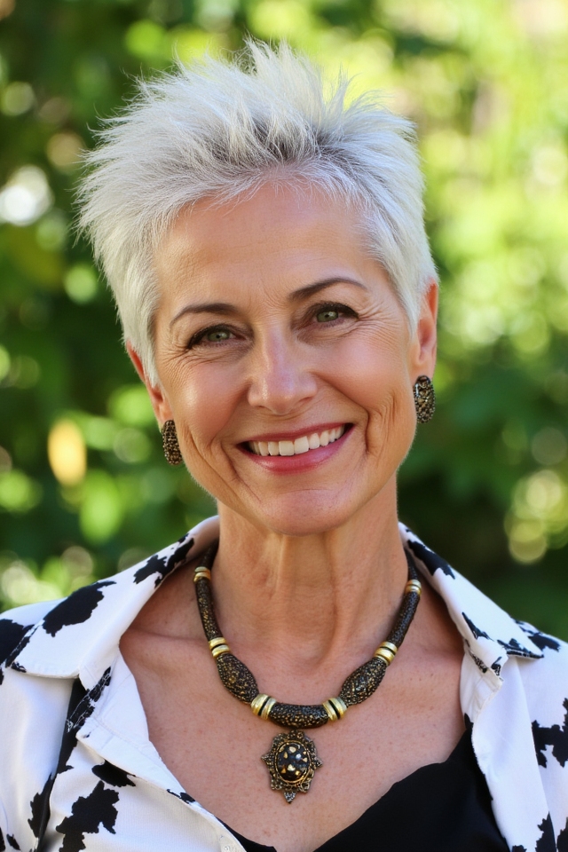 27+ Short Spiky Haircuts for Women Over 60 With Sass in 2025 9 choppy asymmetrical edgy hairstyle