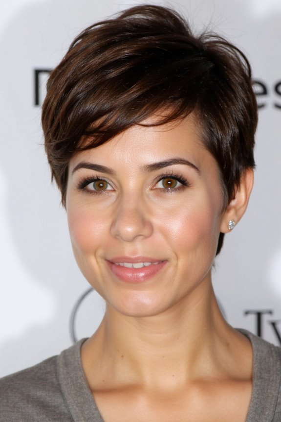 35+ Most Flattering Ways to Get a Pixie Cut for Round Face Shapes in 2025 63 choppy bangs layered pixie