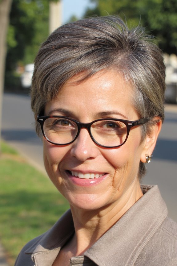 31+ Best Short Hairstyles for Women Over 50 With Glasses in 2025 42 choppy crop with highlights